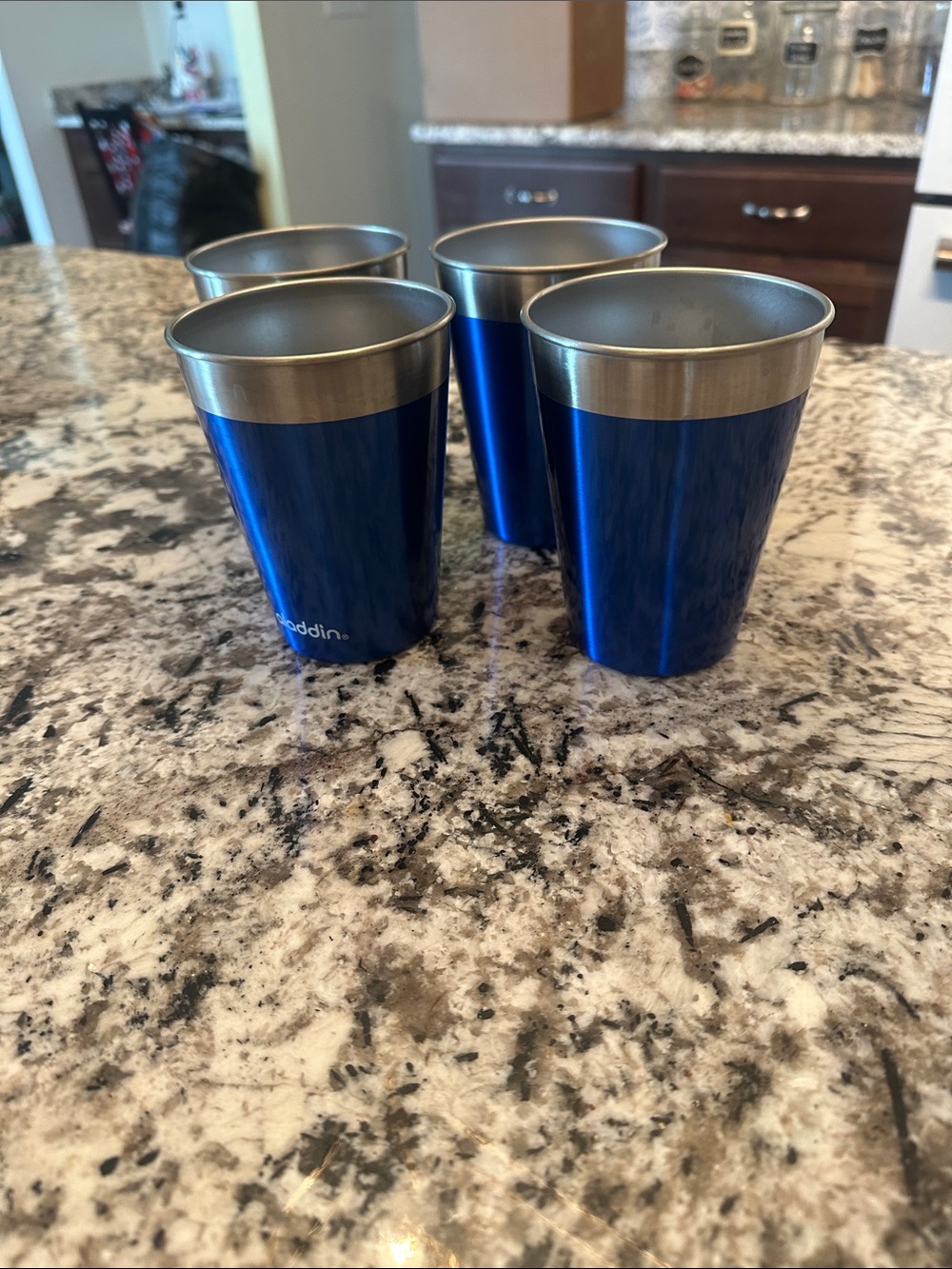New Blue Stainless Steel Aladdin Stackable Tumblers - Set of 4